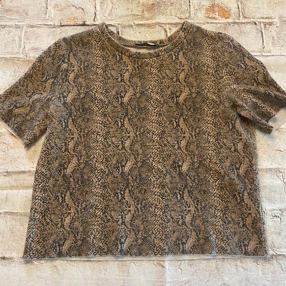 Zara Snake Print Knit Top - Picture 1 of 7